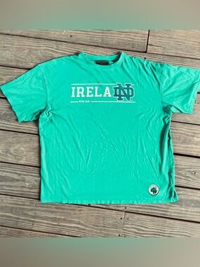 XL Notre Dame Heritage Collection t-shirt, Ireland branding & Shamrock logo.